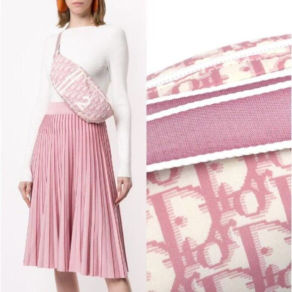 Vintage Christian DIOR Pink Girly Bum Dior Monogram Logo Trotter Print B…